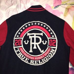varsity true religion jacket (new condition)